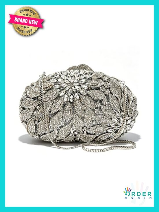 Handbags - Luxury Handcrafted Rhinestone Clutch Purse Evening Bag Crystal Bridal Prom